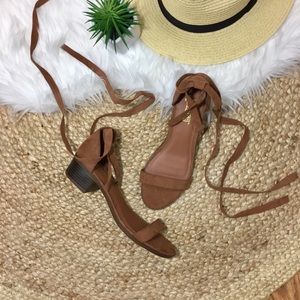 Brash Tan Lace up Sandals